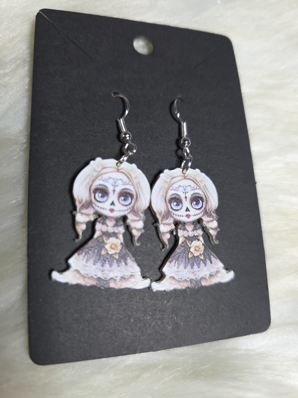 Day of the Dead Doll Dangle Earrings